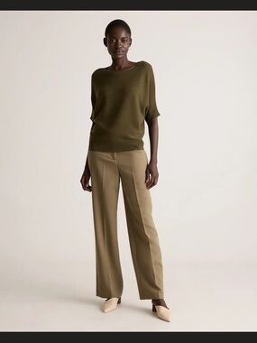 Quince Olive Dolman Cotton Cashmere Sweater XL